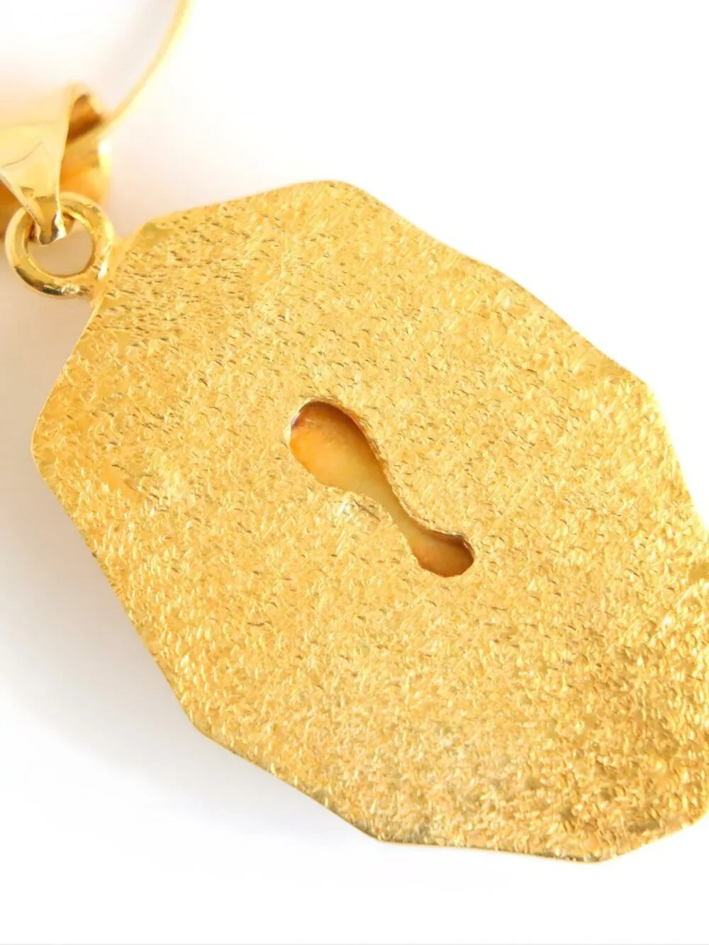 White Baltic Amber Necklace Gold Plated Silver Oval Pendant